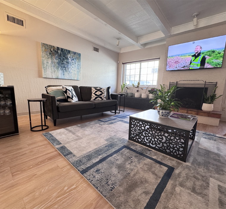 Dental office waiting room.